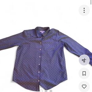Liz Claiborne Navy Polka Dot Shirt